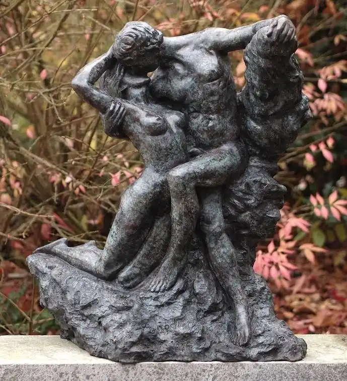 Beeld brons de kus van Rodin Flitsaanbieding