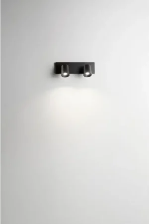 Fabas Luce Modo Muurlamp Zwart, 2-lichts Direct Beschikbaar