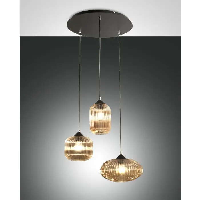 Fabas Luce Nordal Hanglamp Zwart, 3-lichts Fabrieksprijs