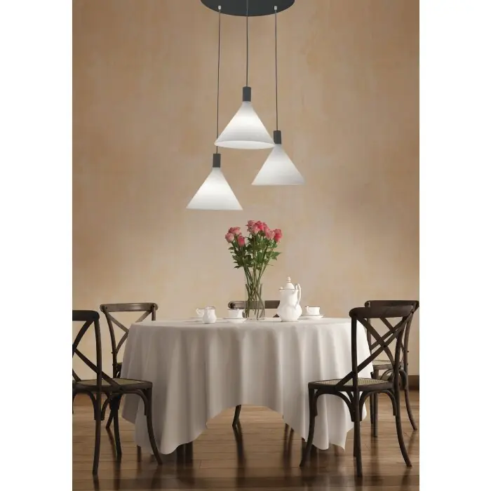 Gecertificeerd Fabas Luce Vincent Hanglamp Zwart, 3-lichts