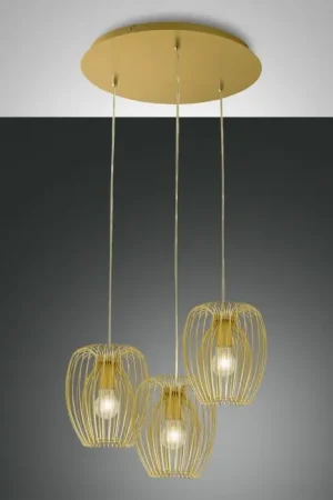 Populair Fabas Luce Camp Hanglamp Goud, 3-lichts