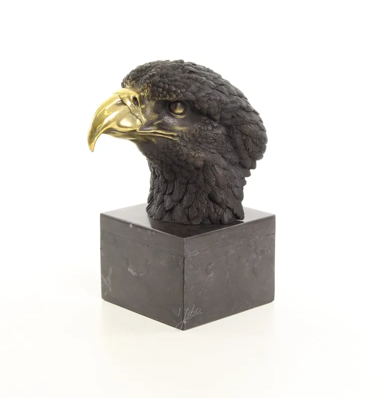 Bronzen beeld adelaarshoofd 28cm Populair
