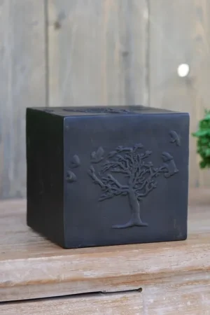 Bronzen urn boom op kubus 15cm Merkproduct