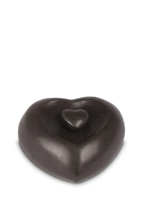 Bronzen urn hart met hartje erin 6cm Goedkoop