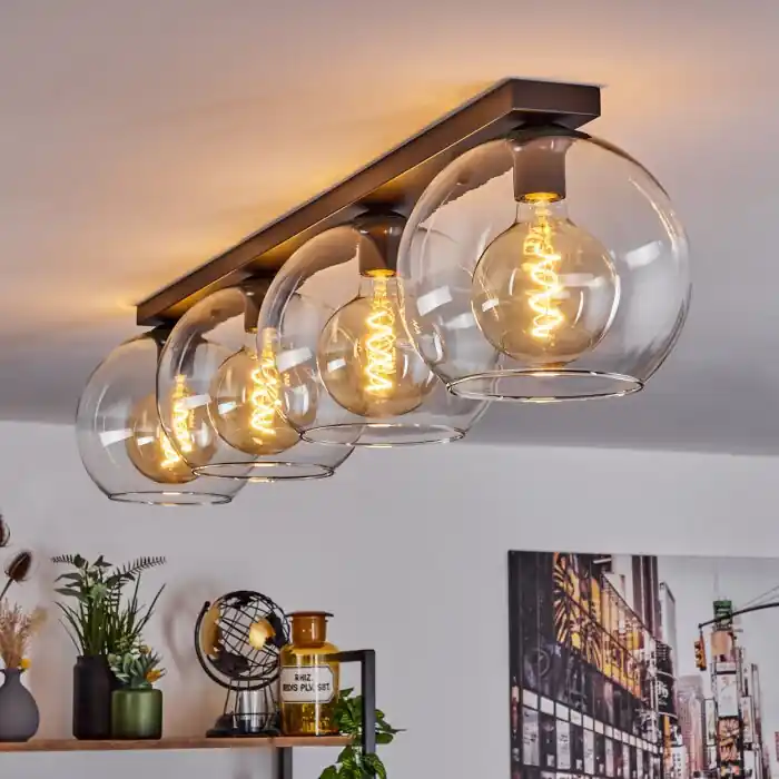 Meest Verkocht Koyoto Plafondlamp Glas 25 cm Duidelijk, 4-lichts