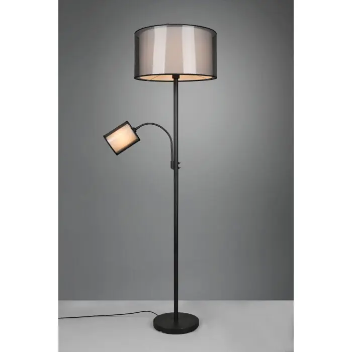 Trio Burton Staande lamp Zwart, 2-lichts Voordeelprijs