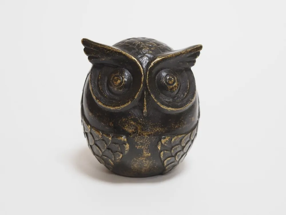 Bronzen urn met uiltje 7cm Aanbieding