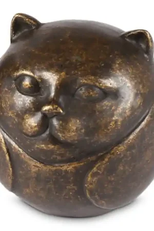 Aanbieding Bronzen urn poezenhoofd 11cm