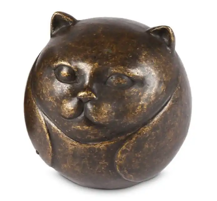 Aanbieding Bronzen urn poezenhoofd 11cm