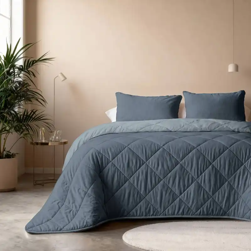 Koop Online W dekbed zonder overtrek met kussensloop Lazy - blauw
