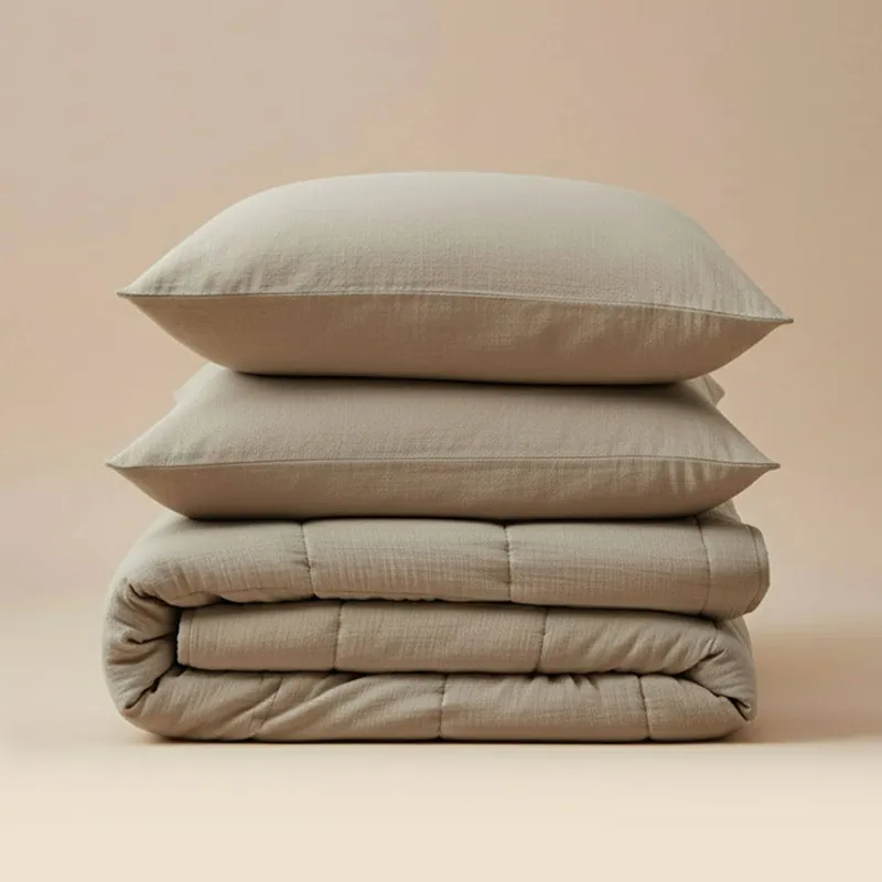 Merkproduct NOUS Living mousseline dekbed zonder overtrek met kussensloop - Lazy - wasbaar