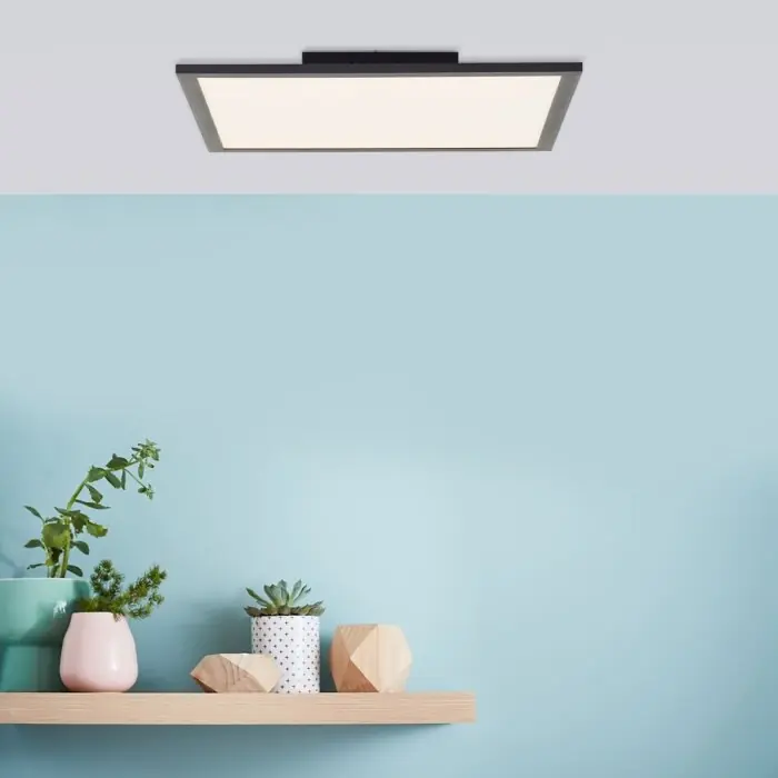 Brilliant Jacinda Plafondpaneel LED Zwart, 1-licht, Afstandsbediening Veilige Betaling
