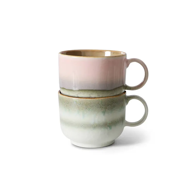 Actieprijs HKLIVING theemok 70s (Ø10,4 cm) (425 ml) (set van 2)