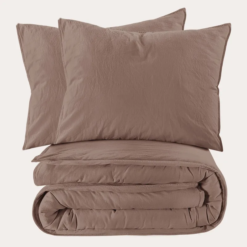 NOUS Living stonewashed dekbedovertrek lits-jumeaux (240x220 cm) Nieuw