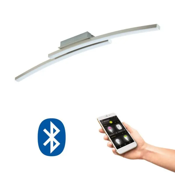 Hoge Kwaliteit Eglo FRAIOLI-C Plafondlamp LED Nikkel mat, 2-lichts, Kleurwisselaar