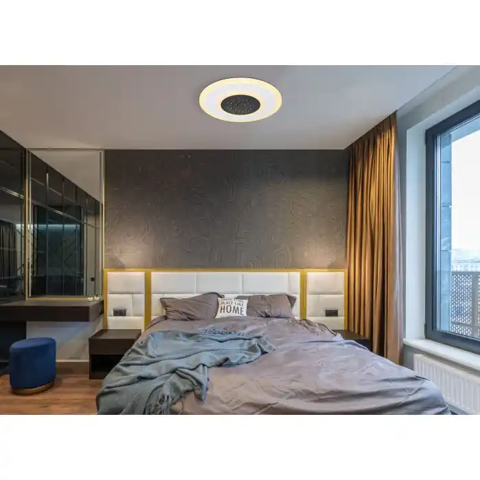 Beperkte Voorraad Globo GISELL Plafondlamp LED Wit, 1-licht, Afstandsbediening