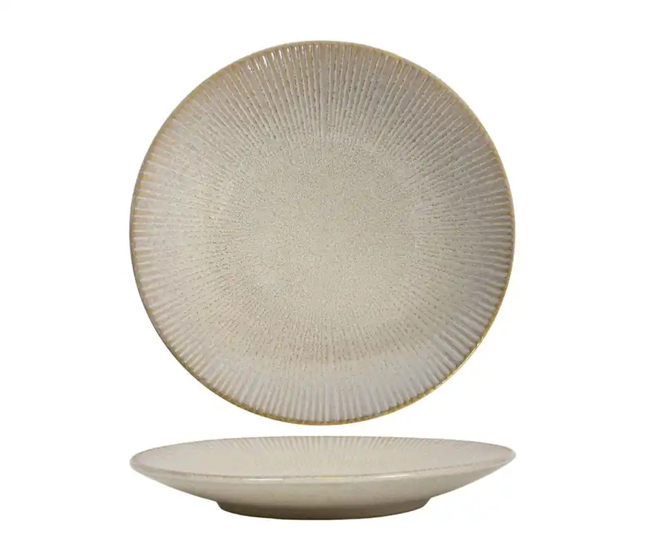 Cookinglife Ontbijtborden / Dessertborden Coastal Lines Ocean Beige ø 21 cm - 6 Stuks Goedkoop