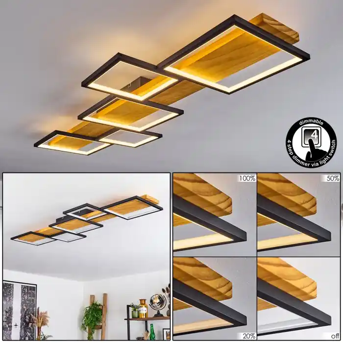 Seizoensaanbieding Pompu Plafondlamp LED Natuurlijke kleuren, Zwart, 1-licht