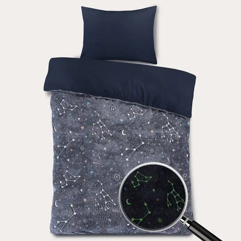 W velours glow in the dark dekbedovertrek (120x150 cm) Express Levering