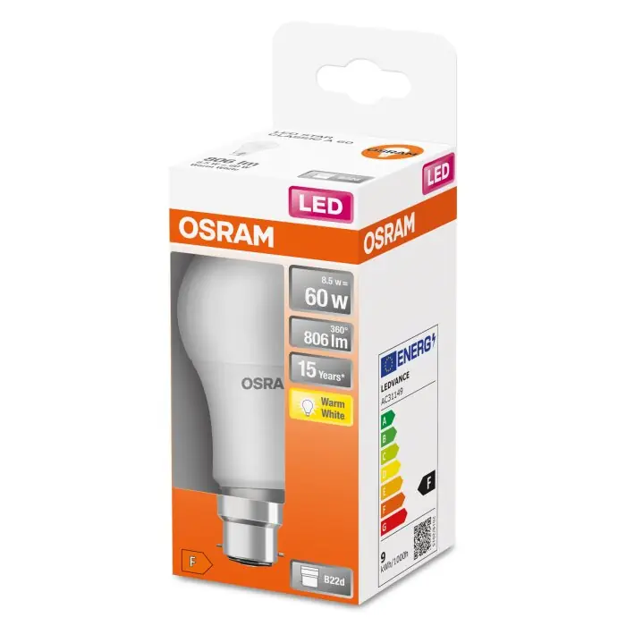 OSRAM LED STAR B22d 8,5 watt 2700 kelvin 806 lumen Lage Prijs