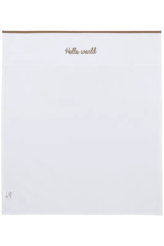 Betrouwbaar Meyco baby ledikantlaken Hello World taupe