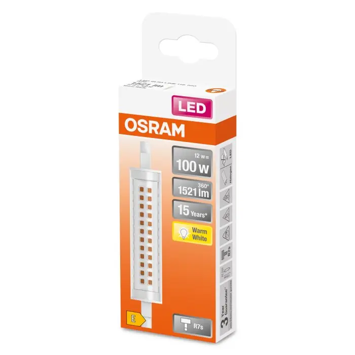 Direct Verzonden OSRAM LED SLIM LINE R7s 12 watt 2700 kelvin 1521 lumen