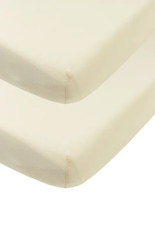 Laatste Versie Meyco jersey hoeslaken juniorbed - nature (set van 2)