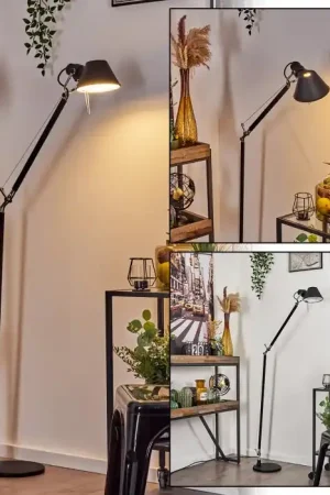Lage Prijs Artemide TOLOMEO Staande lamp Chroom, Zwart, 1-licht