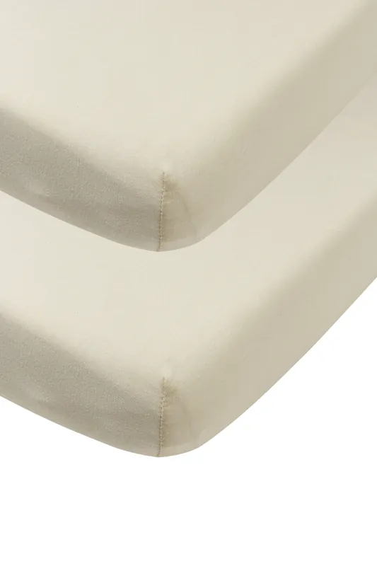Meyco jersey hoeslaken ledikant - soft sand (set van 2) Laatste Versie