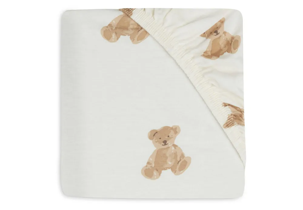 Merkproduct Jollein katoenen jersey wieg hoeslaken 40/50 x 80/90cm Teddy Bear