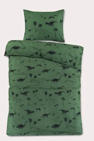 Premium NOUS Kids katoenen dekbedovertrek 1 persoons dino (140x200 cm)