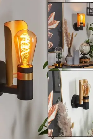 Voordeelprijs Labansiek Muurlamp Messing, Zwart, 1-licht