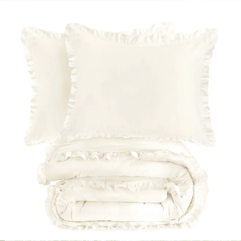 NOUS Living katoenen ruffle dekbedovertrek lits-jumeaux (240x220 cm) Koop Online