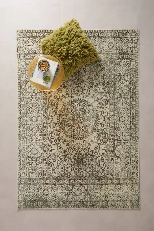 Seizoensaanbieding NOUS Living vloerkleed crème/groen (230x160 cm)