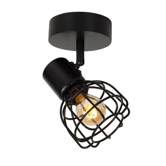 Lucide FILOX Muurlamp Zwart, 1-licht Superprijs