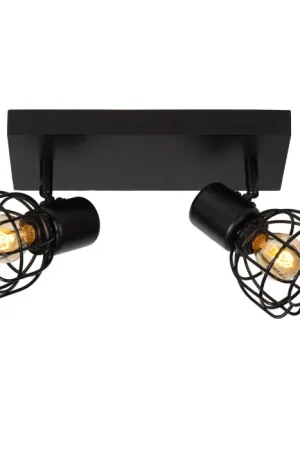 Lucide FILOX Plafondlamp Zwart, 2-lichts Dagaanbieding