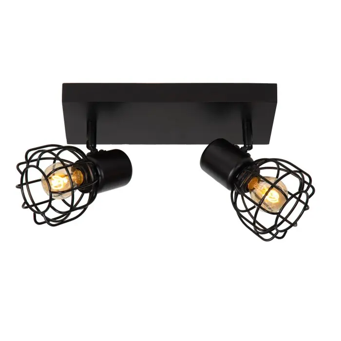 Lucide FILOX Plafondlamp Zwart, 2-lichts Dagaanbieding