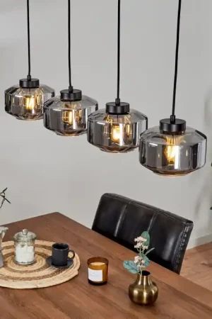 Aanbieding Gondim Hanger Zwart, 4-lichts