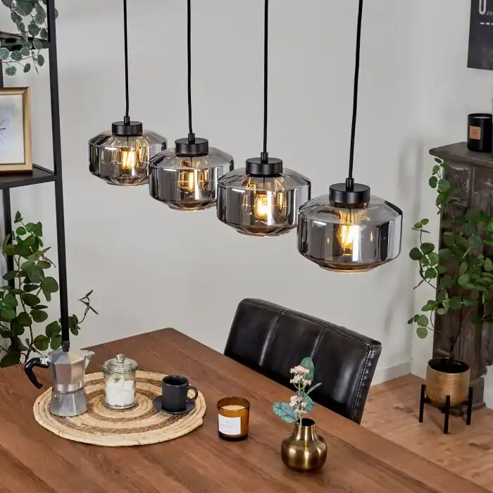 Aanbieding Gondim Hanger Zwart, 4-lichts
