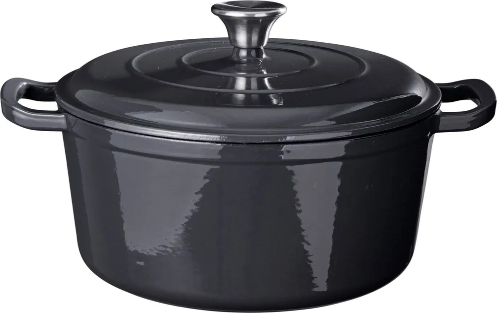 Laatste Versie Cookinglife Braadpan met deksel - Heritage Cast Gietijzer - Grijs - ø 26 cm / 4.4 Liter - geëmailleerde anti-aanbaklaag