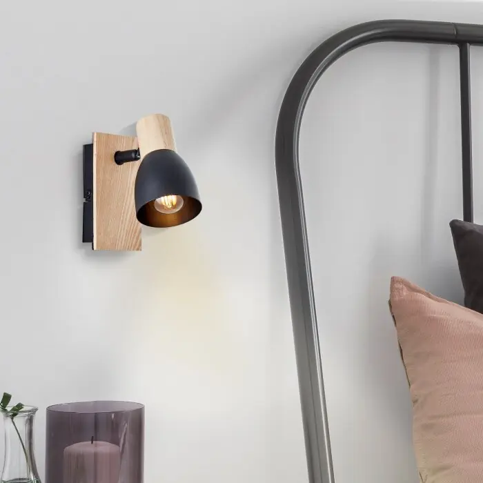 Brilliant Daintree Muurlamp Natuurlijke kleuren, Zwart, 1-licht Gecertificeerd