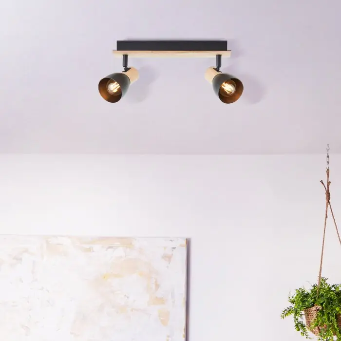 Populair Brilliant Daintree Plafondlamp Natuurlijke kleuren, Zwart, 2-lichts