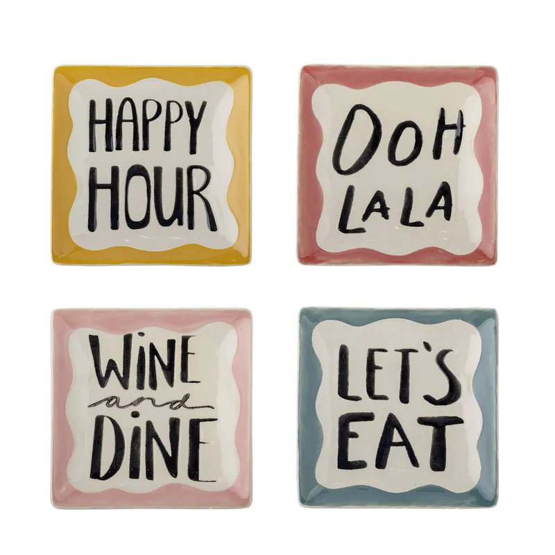 Bloomingville gebaksbord Soline (set van 4) (13x2 cm) Populair