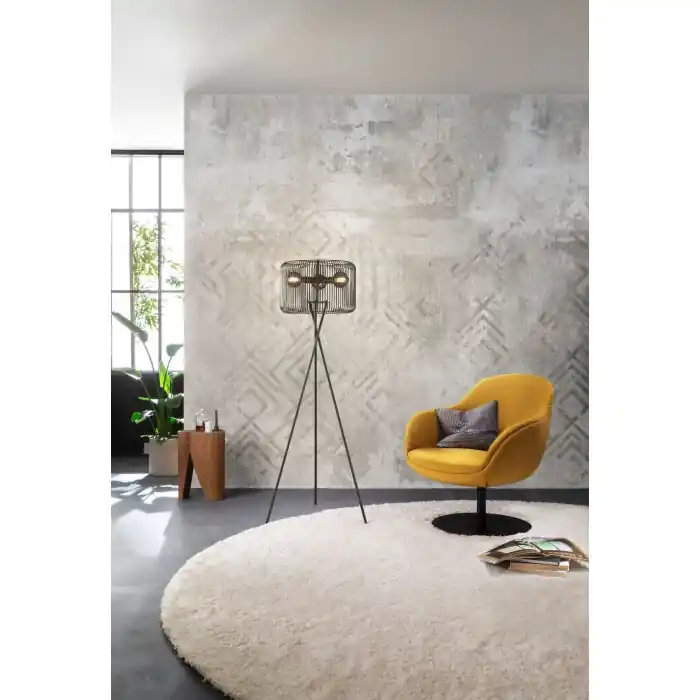 Betrouwbaar SCHÖNER WOHNEN-Kollektion Cage Staande lamp Zwart, 3-lichts