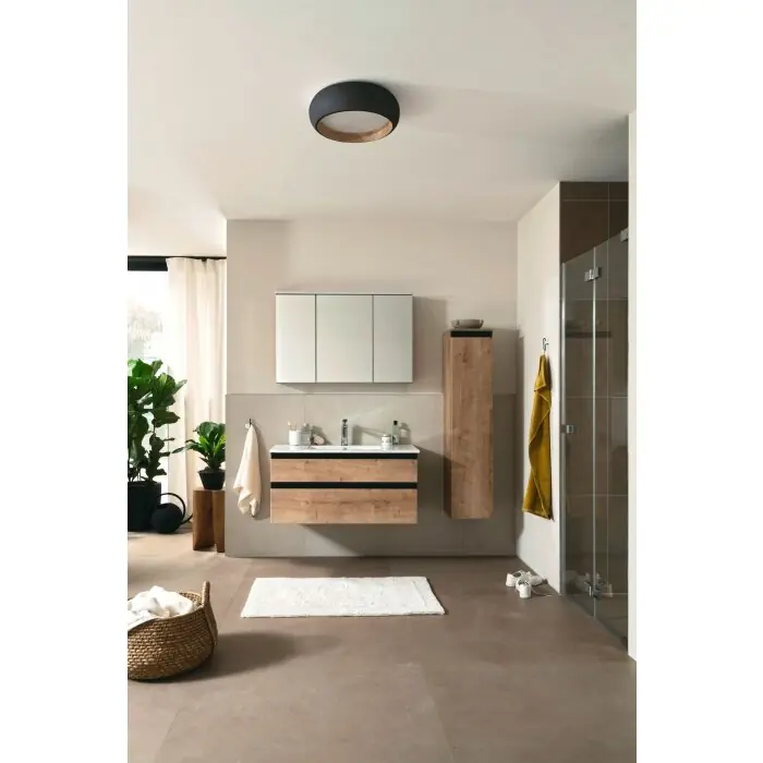 SCHÖNER WOHNEN-Kollektion Wood Plafondlamp LED houtlook, Zwart, 1-licht Meest Verkocht