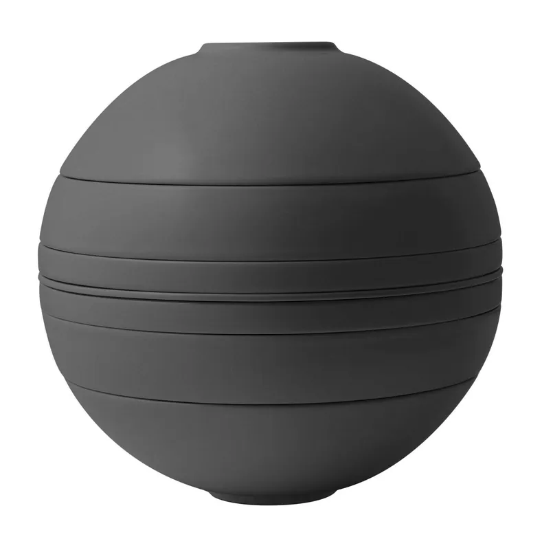 Villeroy & Boch Serviesset La Boule - Zwart 7-delig / 2 personen - 2x kom, 2x schaal, 2x universeel bord, 1x serveerschaal Bestseller
