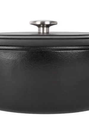Cosy & Trendy Braadpan met deksel Fontestic Gietijzer Black Ovaal - 31 x 24 cm / 6 Liter - geëmailleerde anti-aanbaklaag Hoge Kwaliteit
