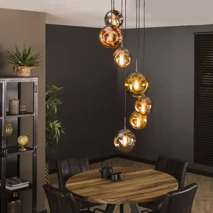 Stellar Hanglamp Oud zilver, 7-lichts Finale Uitverkoop