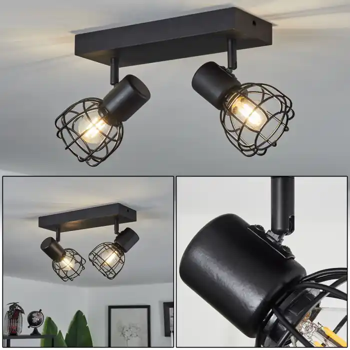 Hoge Kwaliteit Piment Plafondlamp Zwart, 2-lichts