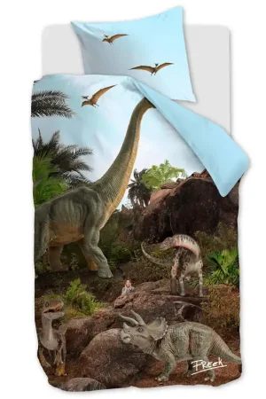 Favoriet Beddinghouse kids katoenen dekbedovertrek dino 1 persoons (140x200 cm)